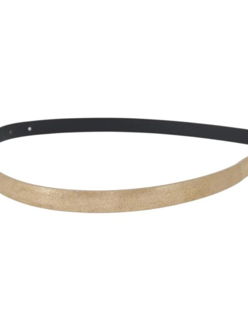 CHANEL Belt Leather 33.5" Gold CC Auth 172424A - Picture 3 of 9